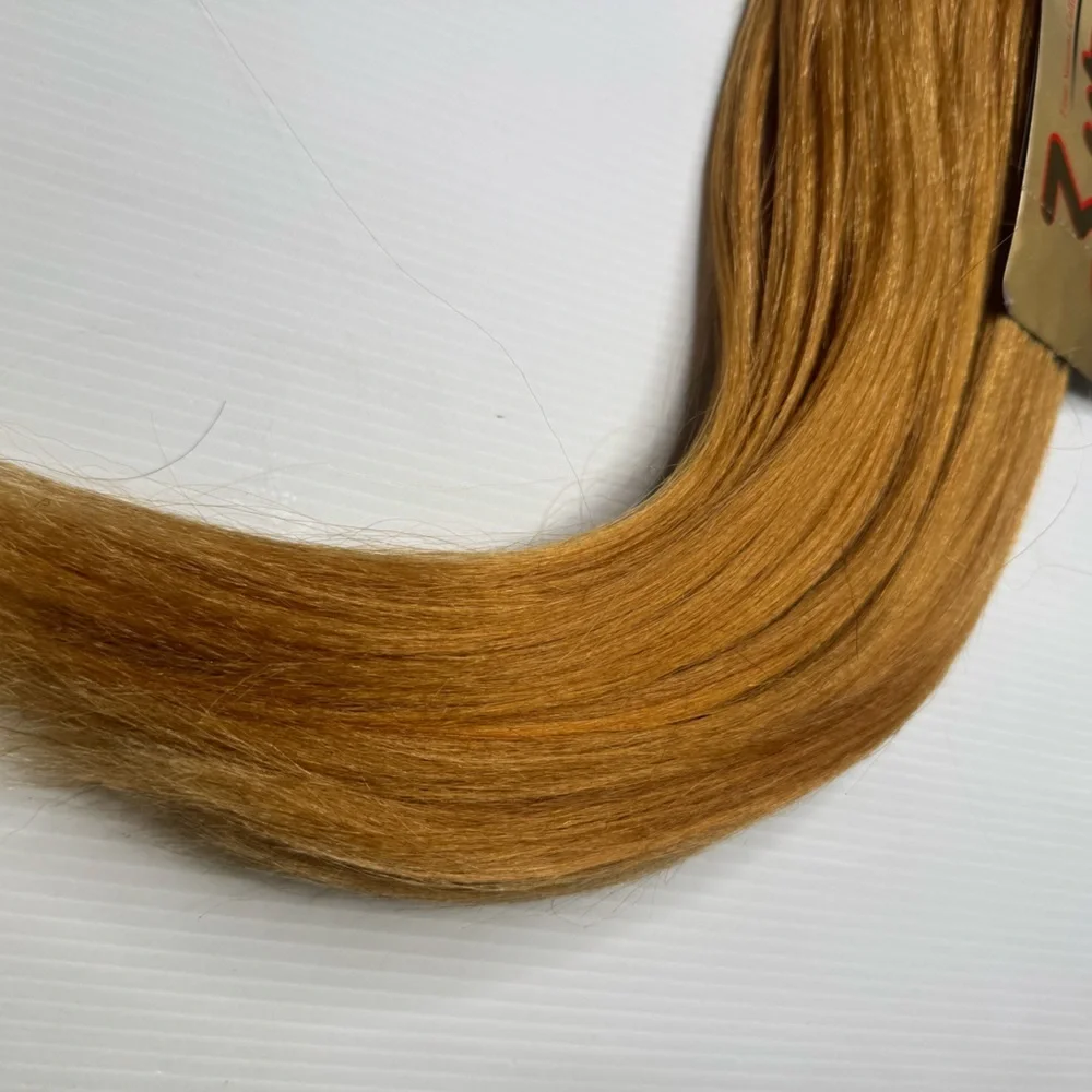 100% Human Hair Micro Yaky Extensions 16” Honey Blonde Straight Weft Bundle